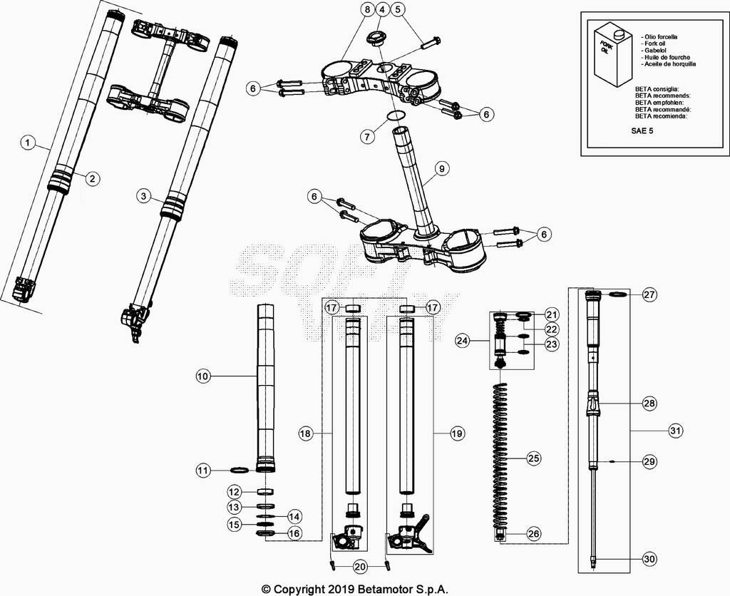 FOURCHE POUR 350 RACING 2020