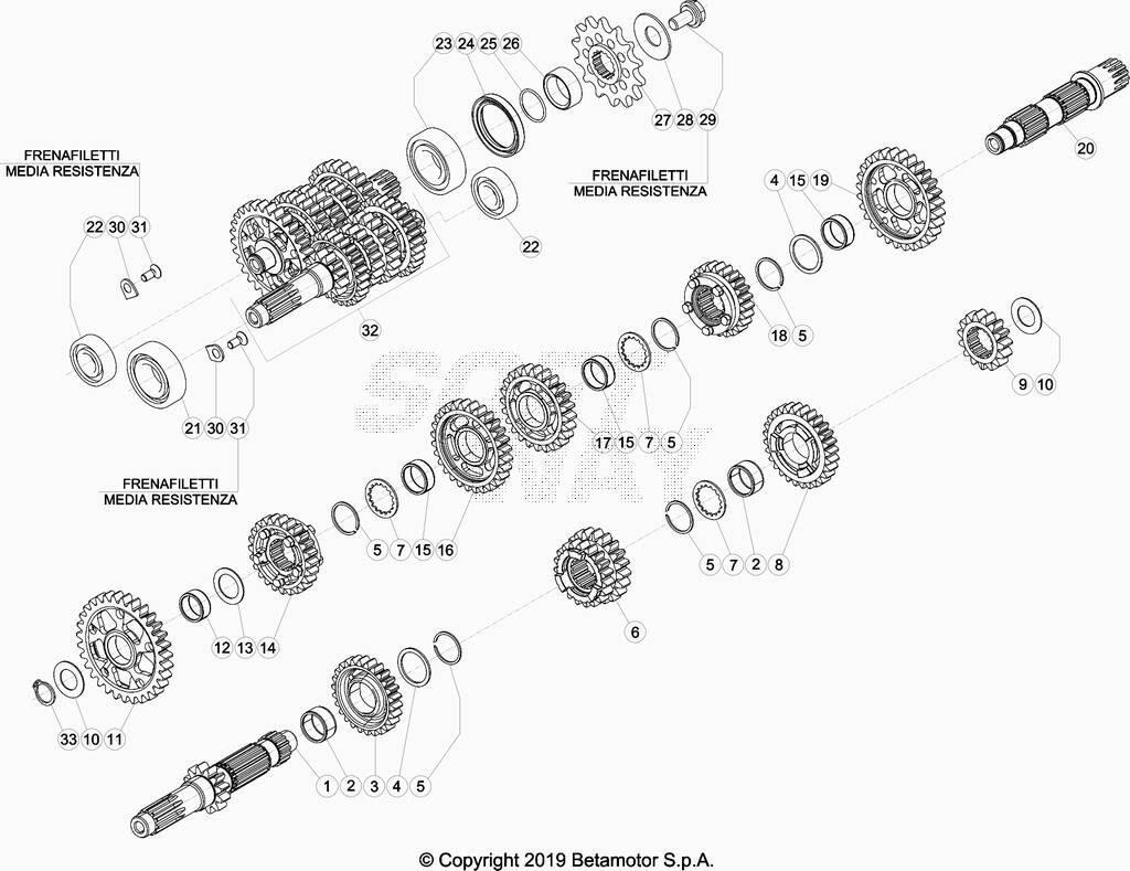 BOITE A VITESSE POUR 350 RR 2020