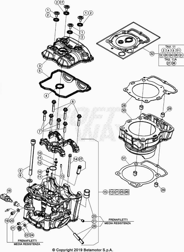 CYLINDRE CULASSE POUR 480 RR 2020