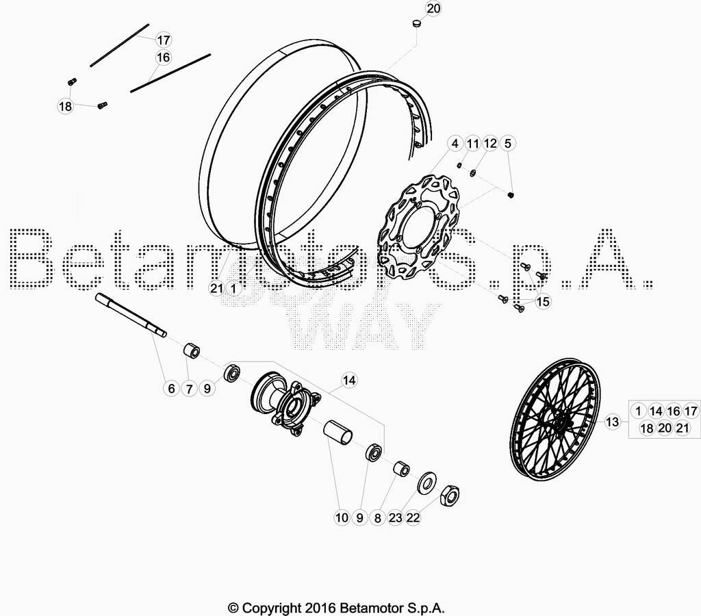 ROUE AVANT POUR BETA 50 RR ENDURO STD 2019