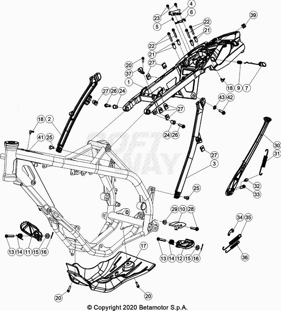 BOUCLE ARRIERE POUR 250 XTRAINER 2020