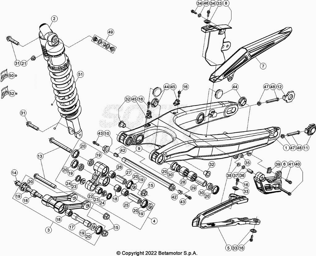 BRAS OSCILLANTBIELLETTES POUR 250 XTRAINER 2020