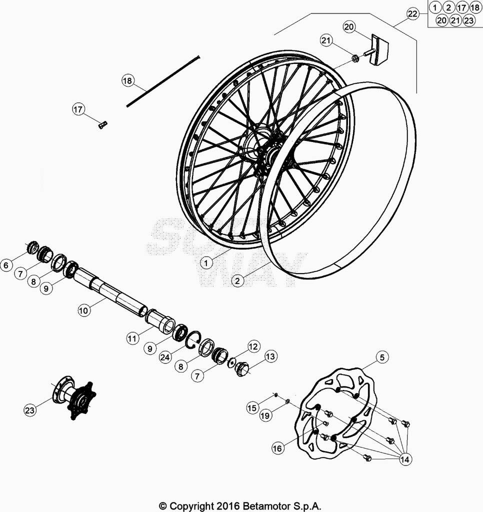 ROUE AVANT POUR 125 RACING 2020