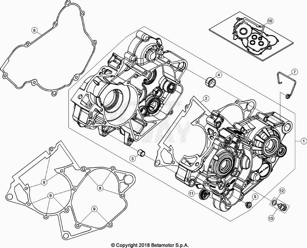 CARTER MOTEUR POUR 125 RACING 2020