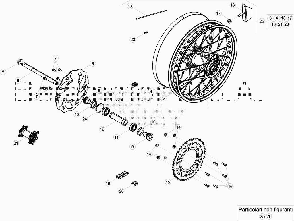 ROUE ARRIERE POUR 125 RACING 2019