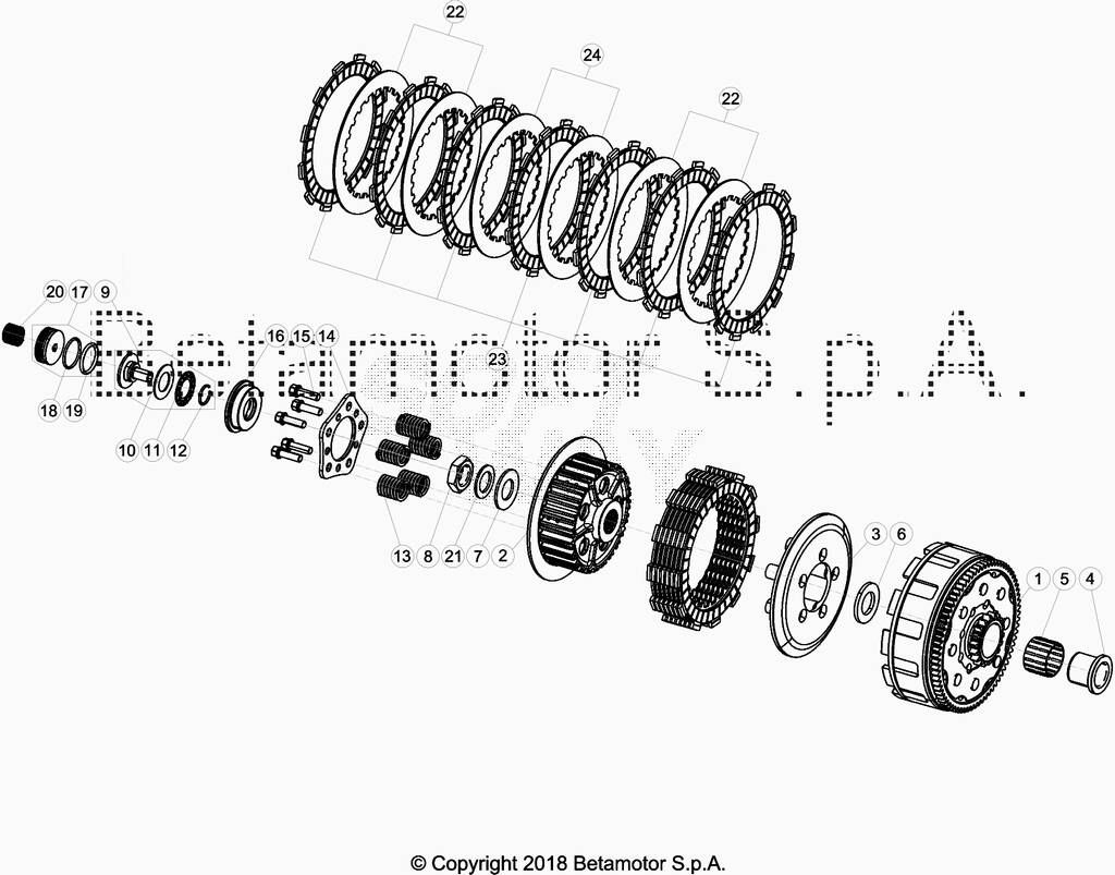 EMBRAYAGE POUR 125 RACING 2019