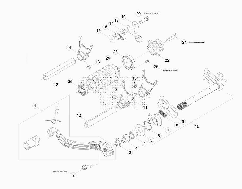 COMMANDE DE BOITE POUR 250 XTRAINER 2019