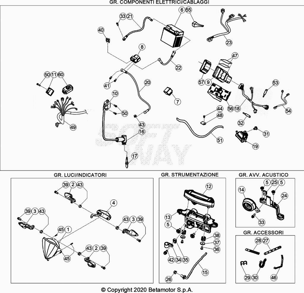 CIRCUIT ELECTRIQUE POUR BETA 200 RR STANDARD 2021