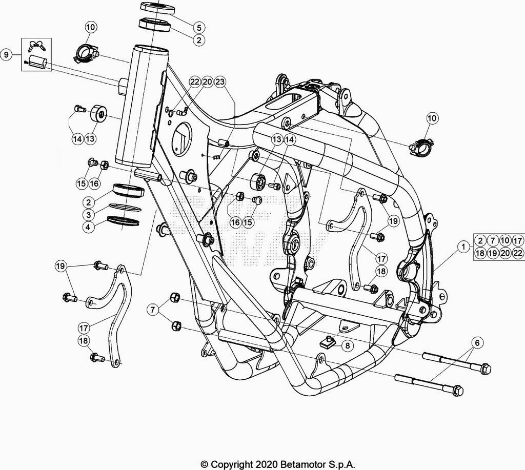 CADRE POUR BETA 200 RR STANDARD 2021