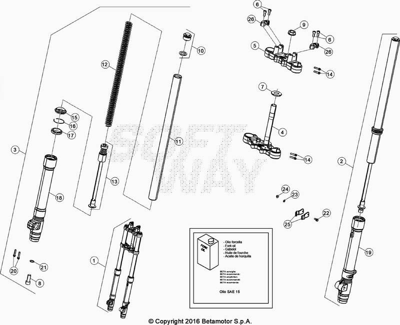 FOURCHE POUR BETA 50 ENDURO SPORT BLANC 2020