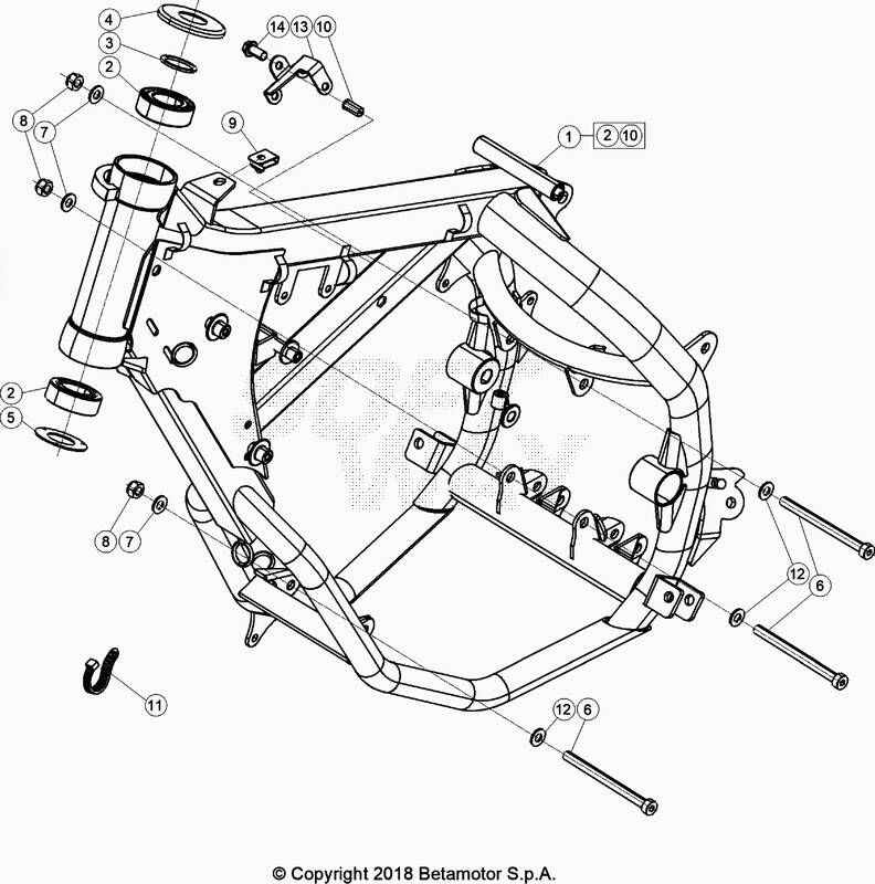 CHASSIS POUR BETA 50 ENDURO SPORT ROUGE 2020