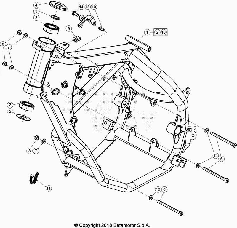 CHASSIS POUR BETA 50 RR ENDURO STD BLANC 2020