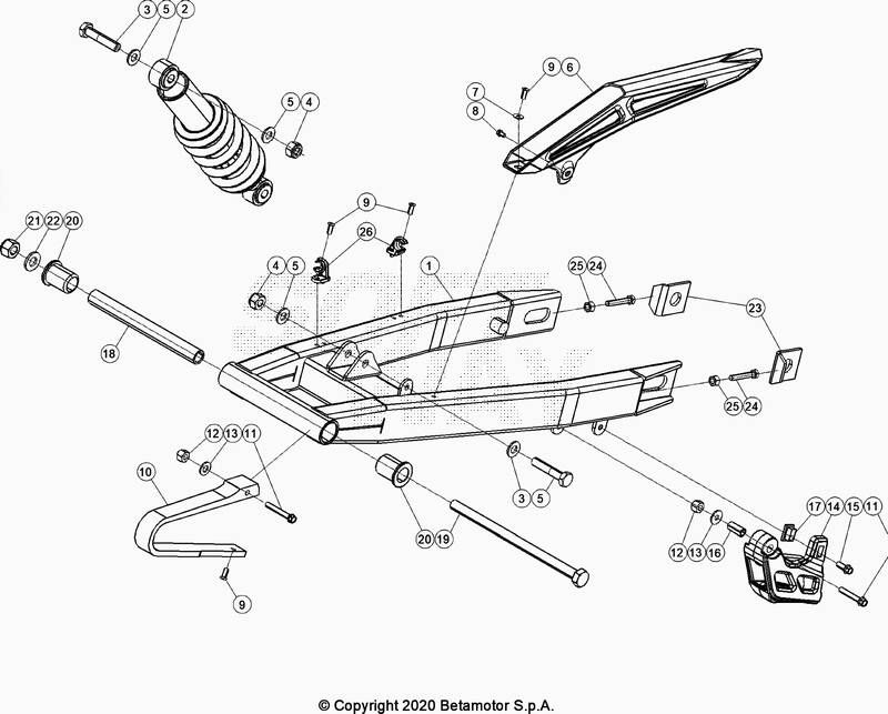 BRAS OSCILLANT POUR BETA 50 RR MOTARD TRACK R 2020