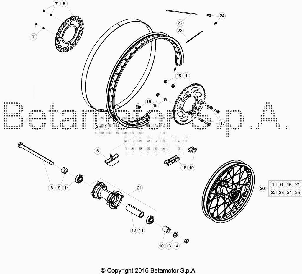 ROUE ARRIERE POUR BETA 50 ENDURO RACING 2019