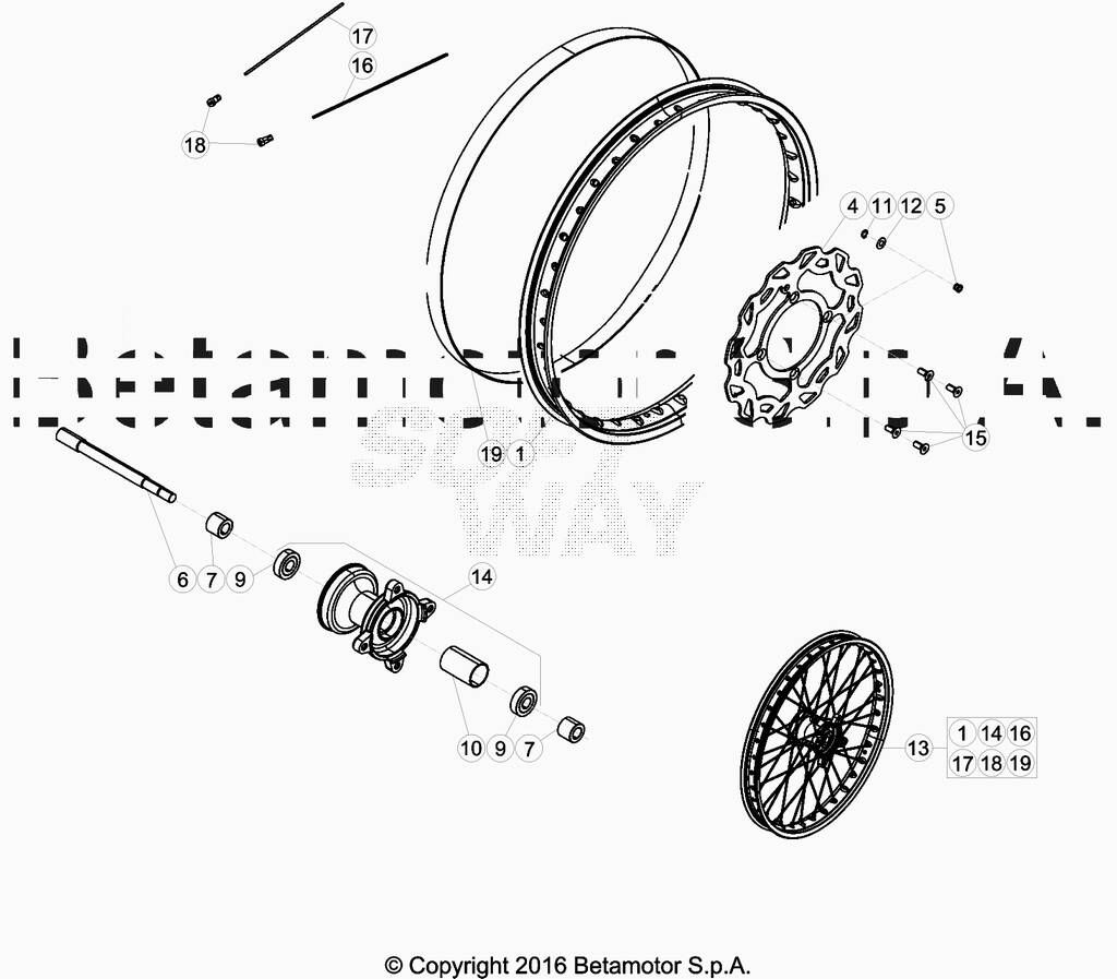 ROUE AVANT POUR BETA 50 RR MOTARD TRACK 2019