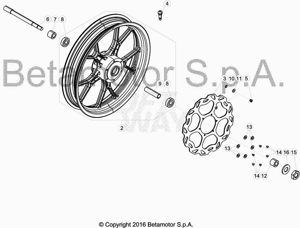 ROUE AVANT POUR BETA 50 RR MOTARD STD 2018