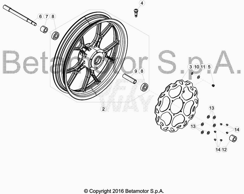 ROUE AVANT POUR BETA 50 SUPERMOTARD SPORT 2018