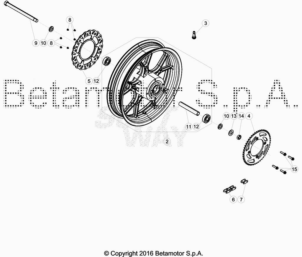 ROUE ARRIERE POUR BETA 50 SUPERMOTARD SPORT 2019