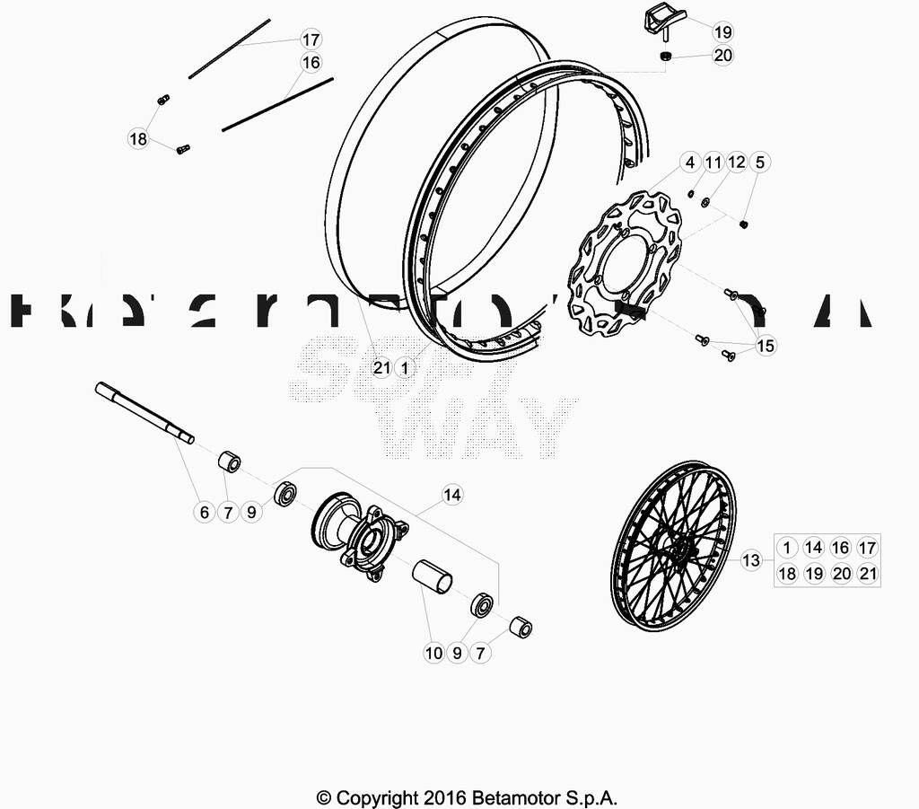 ROUE AVANT POUR BETA 50 ENDURO RACING 2018