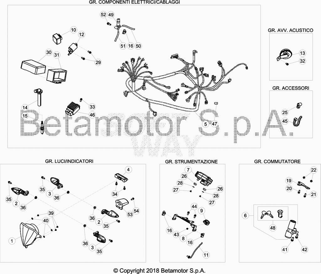 FAISCEAU ELECTRIQUE POUR BETA 50 RR MOTARD STD 2018