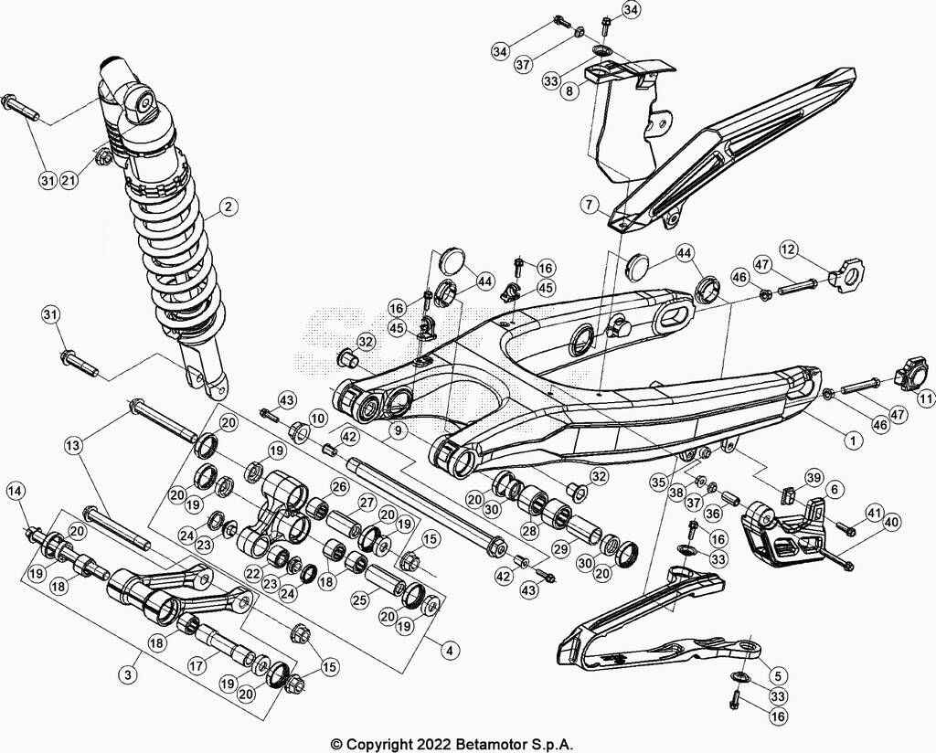 BRAS OSCILLANTBIELLETTES POUR 250 RR 2018