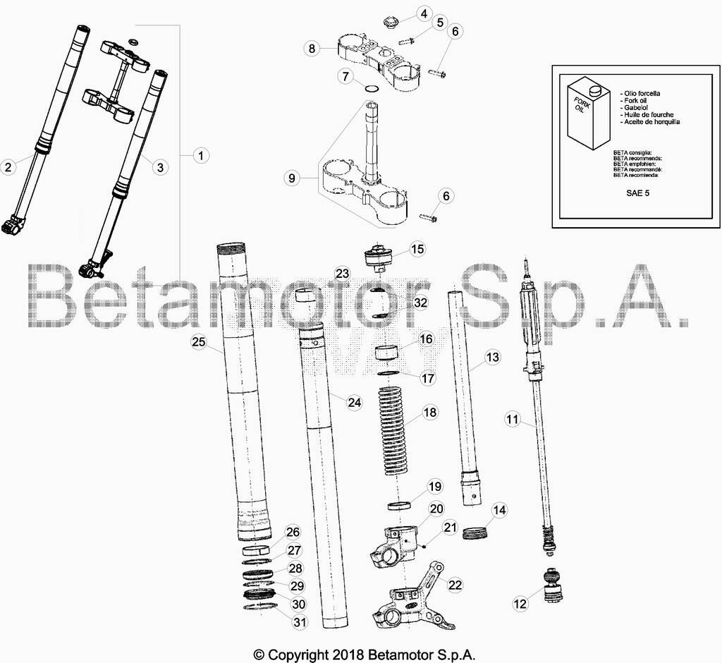 FOURCHE DA 0100386 A 0100649  POUR 250 RR 2018