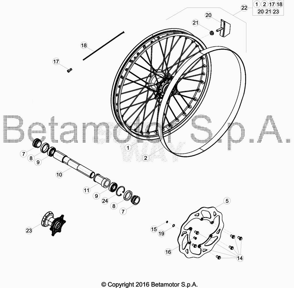 ROUE AVANT POUR 250 XTRAINER 2018