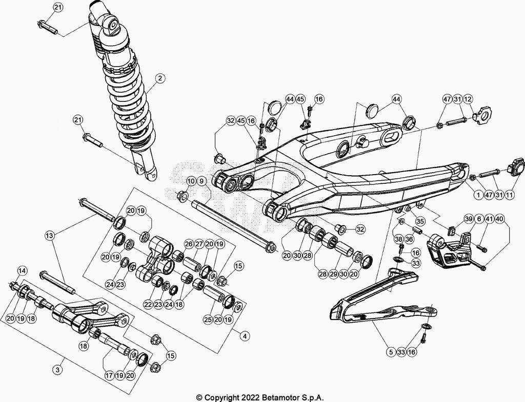 BRAS OSCILLANTBIELLETTES POUR 250 RR 2023