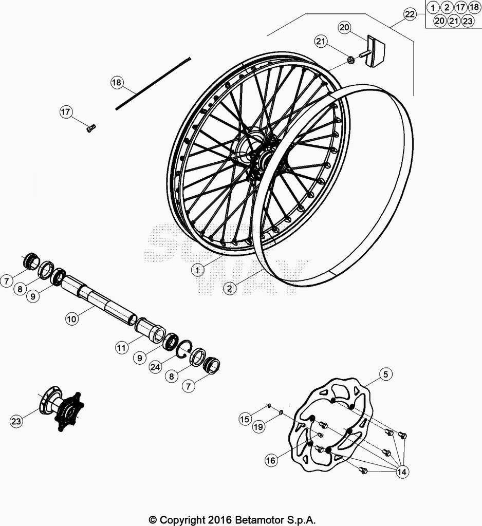 ROUE AVANT POUR 250 XTRAINER 2022