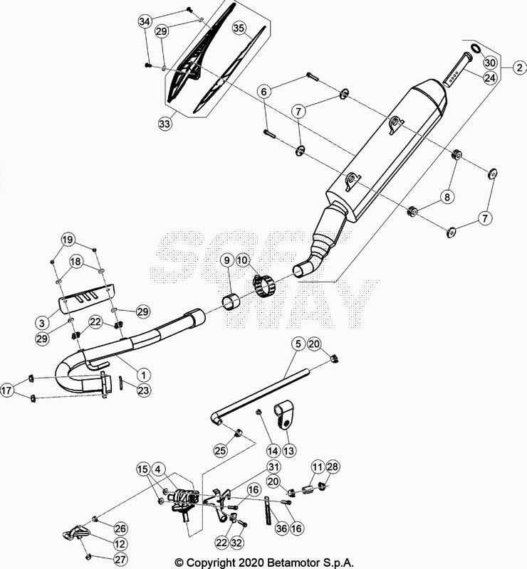 ECHAPPEMENT POUR ENDURO 125 4T LC BLEU 2020