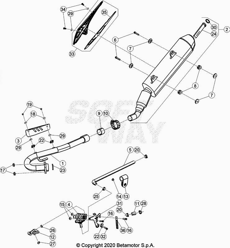 ECHAPPEMENT POUR SUPERMOTARD 125 4T LC BLANC 2020