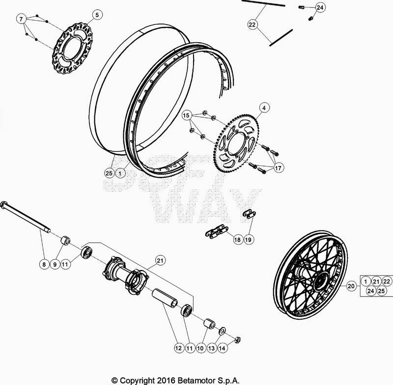 ROUE ARRIERE POUR SUPERMOTARD 125 4T LC BLEU 2020