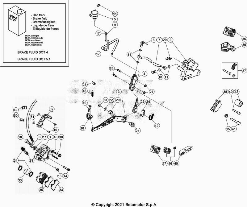 FREINS POUR BETA 50 RR MOTARD STD BLANC 2021