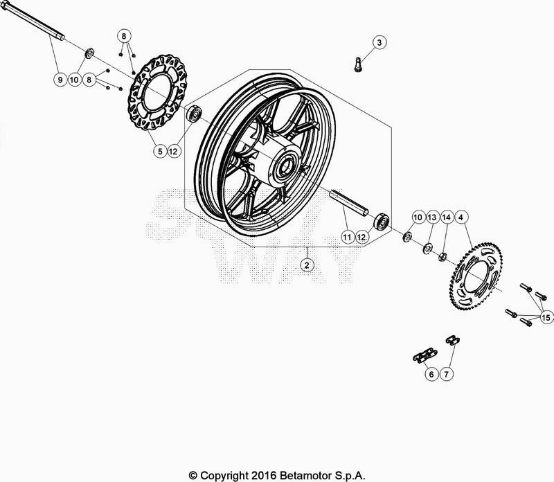 ROUE ARRIERE POUR BETA 50 RR MOTARD STD NOIR 2021