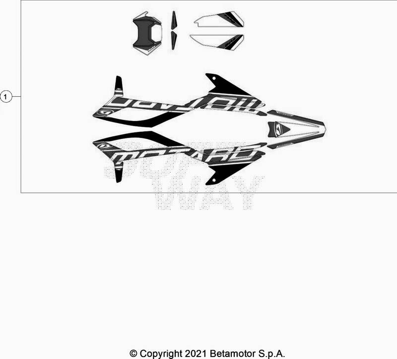 KIT DECO POUR BETA 50 RR MOTARD STD BLANC 2021