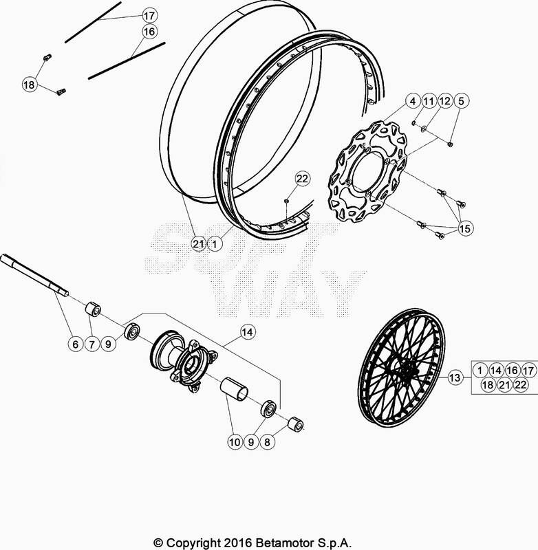 ROUE AVANT POUR BETA 50 ENDURO SPORT BLANC 2021