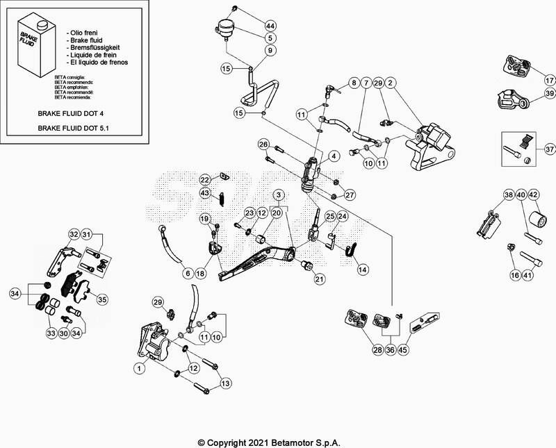 FREINS POUR BETA 50 SUPERMOTARD SPORT BLANC 2021