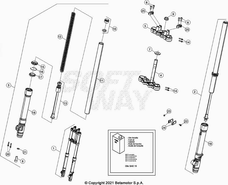 FOURCHE POUR BETA 50 ENDURO SPORT BLANC 2021