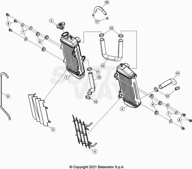 RADIATEUR POUR BETA 50 ENDURO RACING 2021