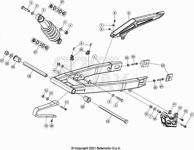 BRAS OSCILLANT POUR BETA 50 SUPERMOTARD SPORT BLANC 2021