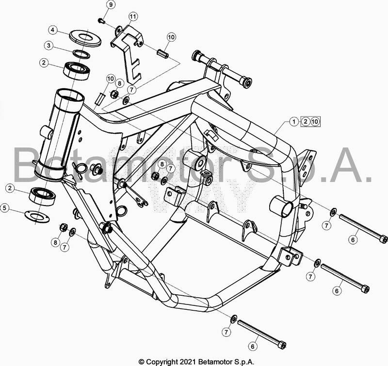 CHASSIS POUR BETA 50 RR MOTARD TRACK BLANC 2021