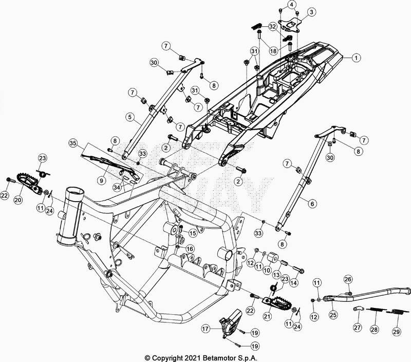 BOUCLE ARRIERE POUR BETA 50 RR MOTARD TRACK BLANC 2021