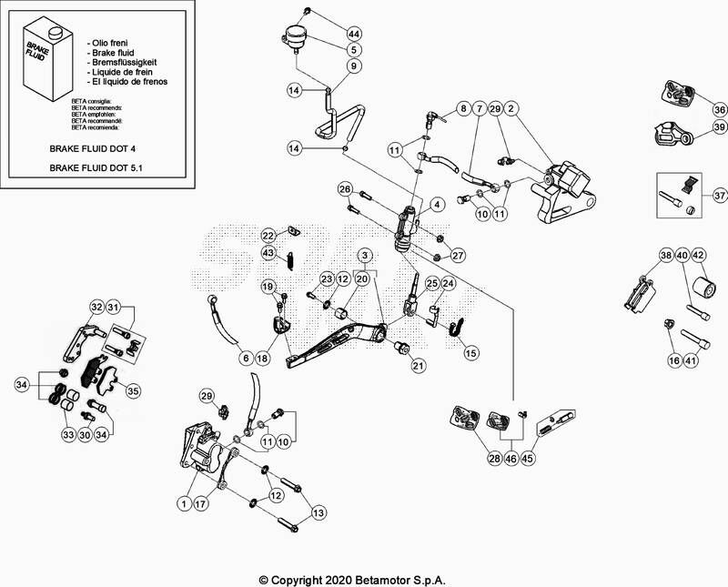 FREINS POUR BETA 50 RR MOTARD TRACK BLANC 2021