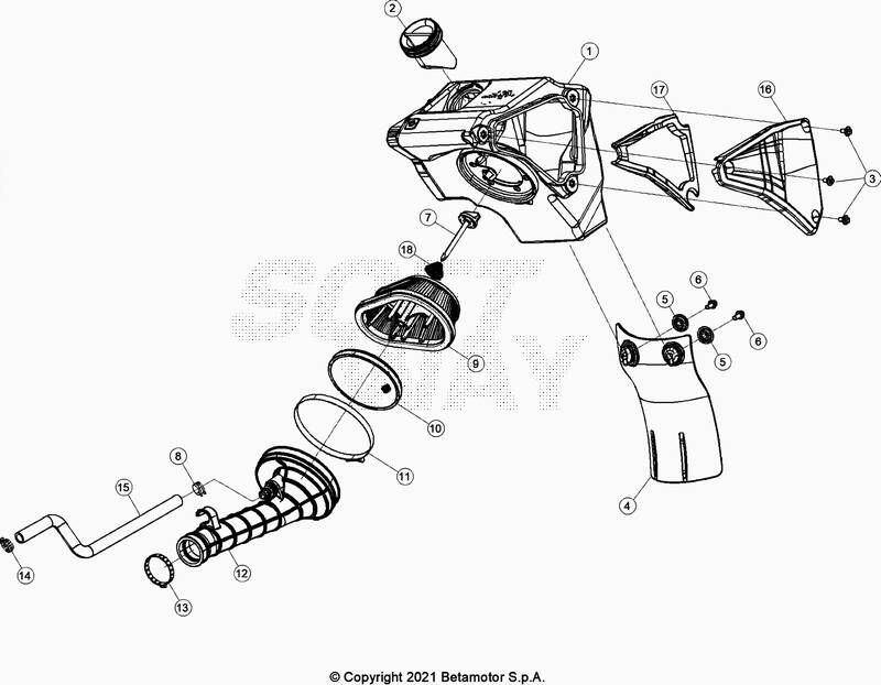 BOITE A AIR POUR ENDURO 125 4T LC BLANC 2021