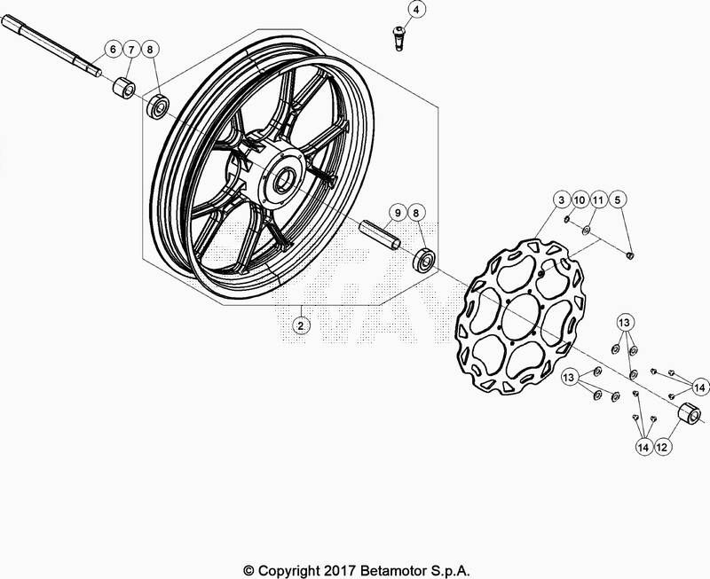 ROUE AVANT POUR SUPERMOTARD 125 4T LC BLANC 2020