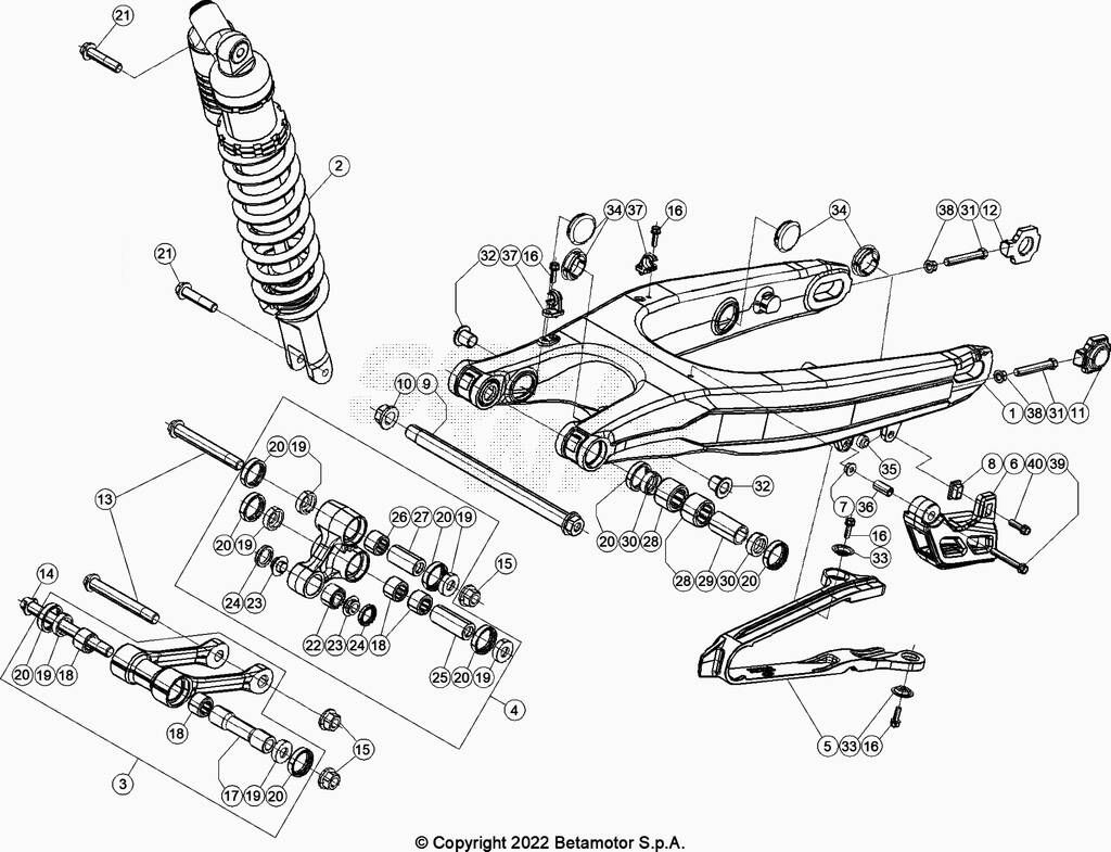 BRAS OSCILLANTBIELLETTES POUR 125 RACING 2022