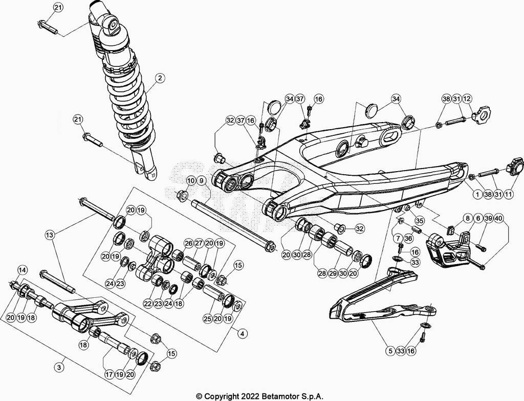 BRAS OSCILLANTBIELLETTES POUR BETA 200 RACING 2022