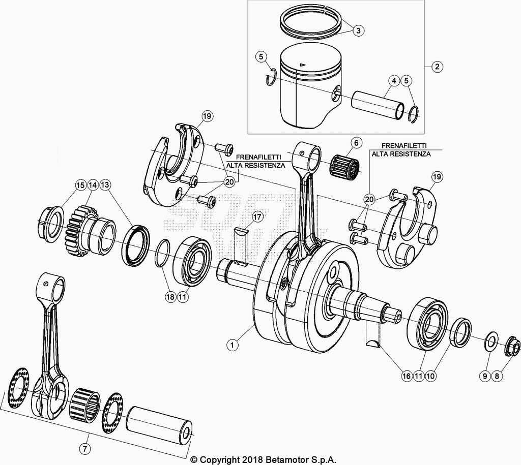 VILEBREQUIN PISTON CONTRE ARBRE POUR 125 RACING 2023