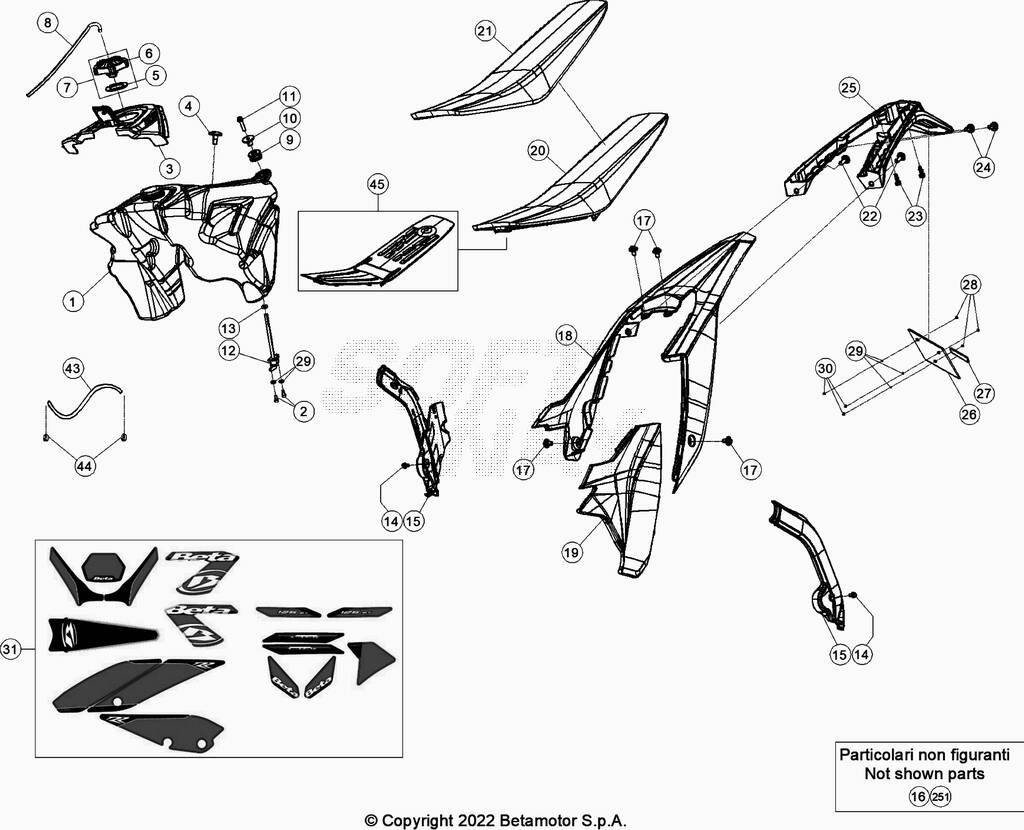 CARENAGES RESERVOIR SELLE POUR 125 RR 2023