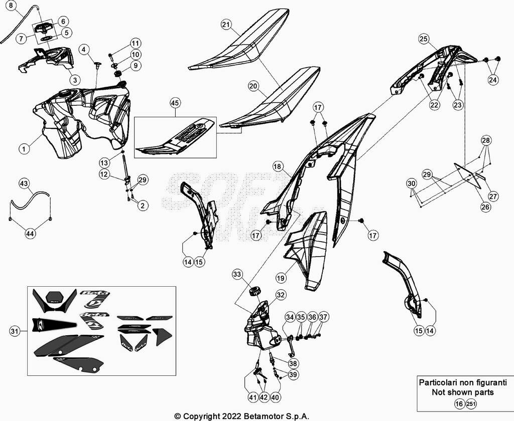 CARENAGES RESERVOIR SELLE POUR 250 RR 2023